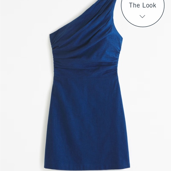 Abercrombie & Fitch One-Shoulder Linen-Blend Mini Dress - tags on - Picture 1 of 4